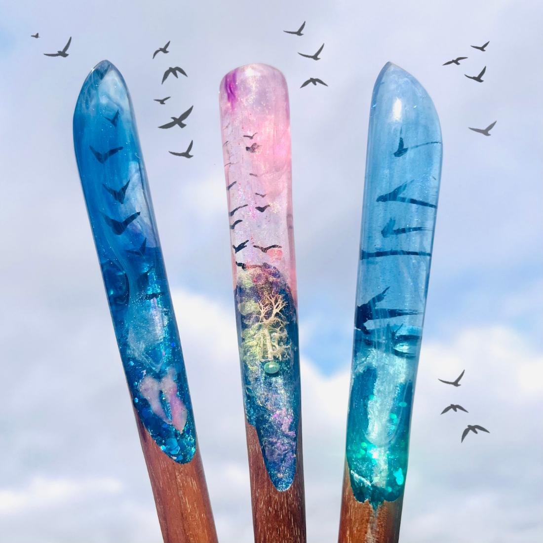 CLOUD OF BIRDS - HAIR STICK