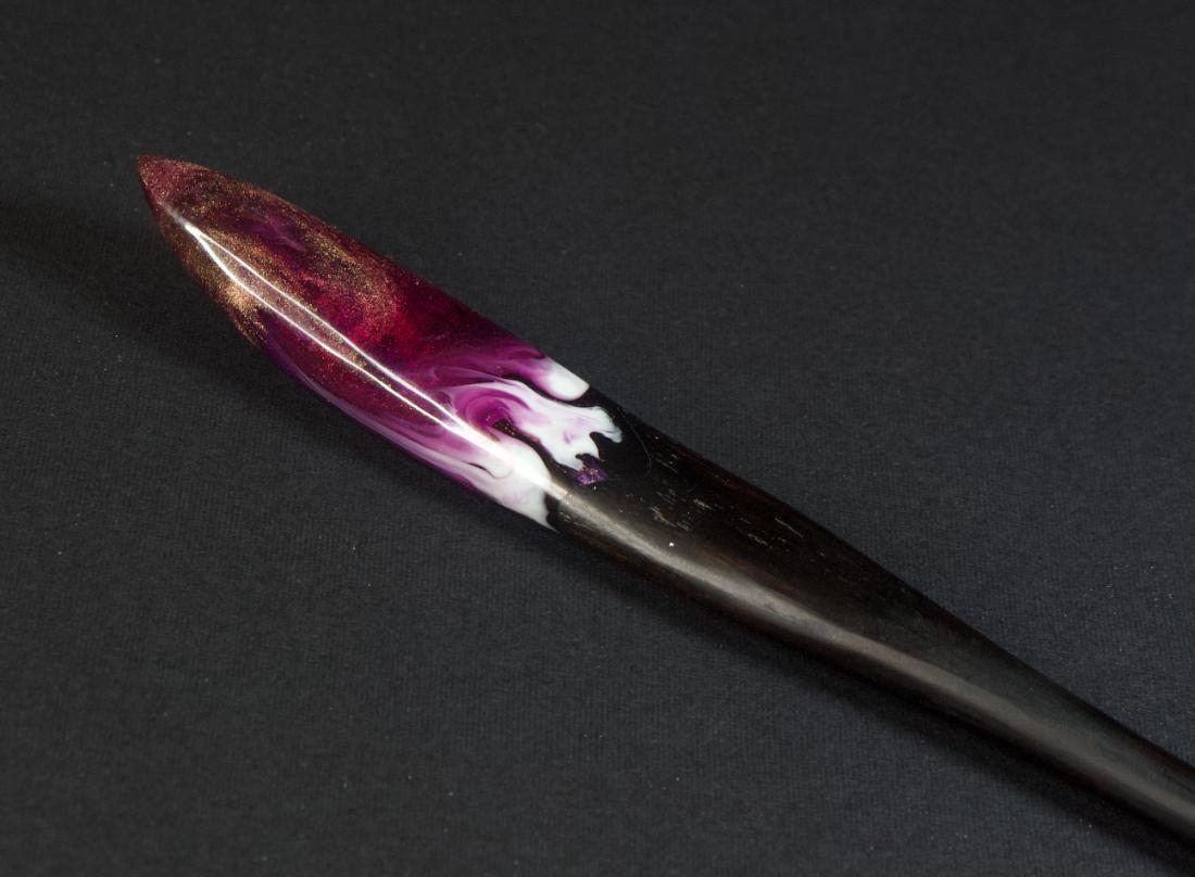 PURPLE SWIRLS - HAIR STICK