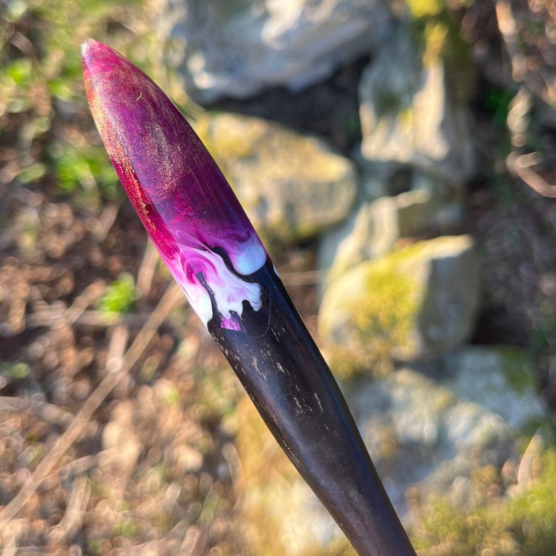 PURPLE SWIRLS - HAIR STICK