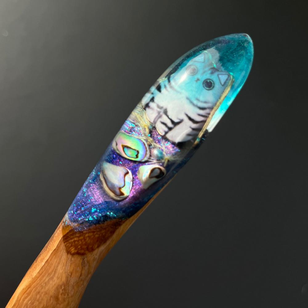 CAT AND SHELLS - HAIR STICK