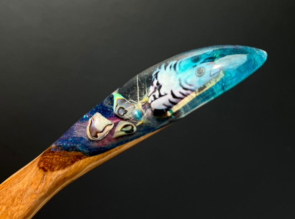 CAT AND SHELLS - HAIR STICK