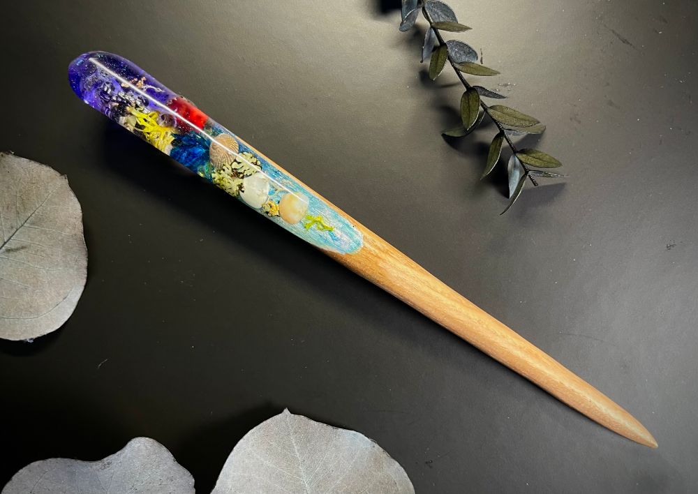 CORAL AND CRAYFISH - HAIR STICK