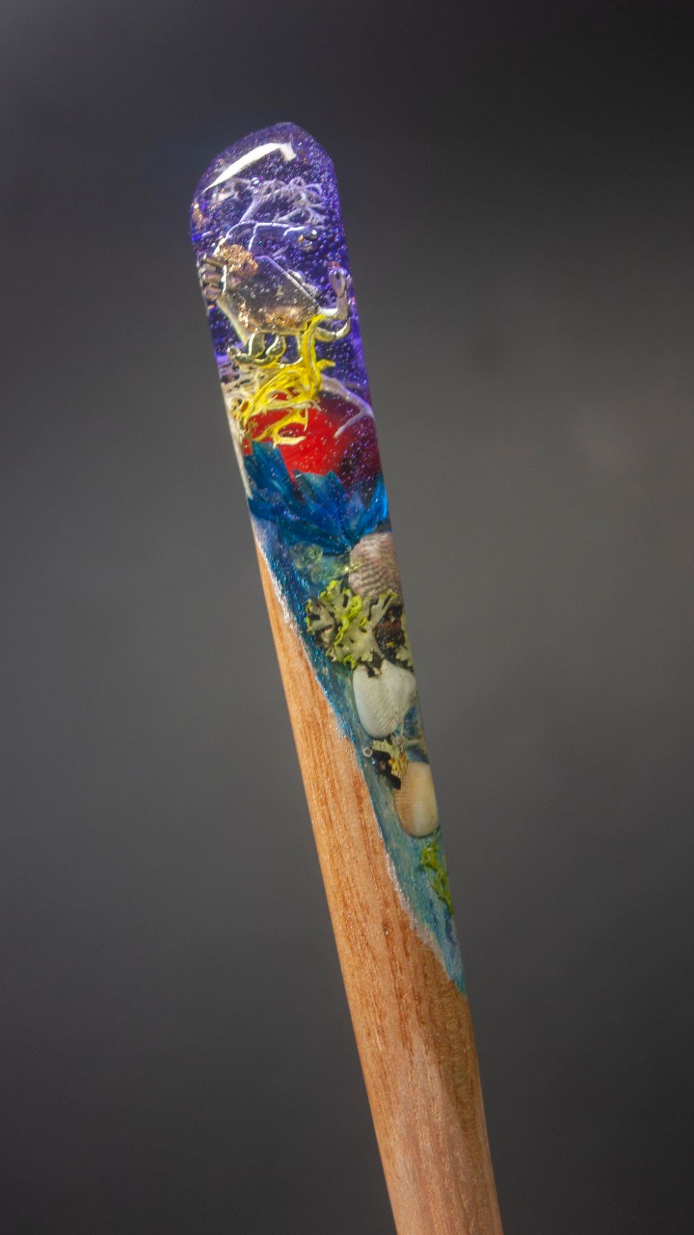 CORAL AND CRAYFISH - HAIR STICK