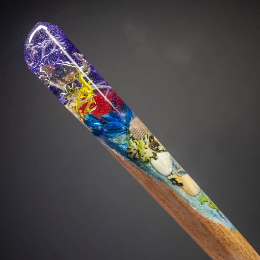 CORAL AND CRAYFISH - HAIR STICK