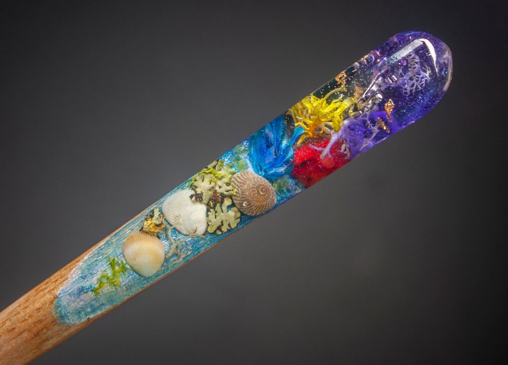 CORAL AND CRAYFISH - HAIR STICK