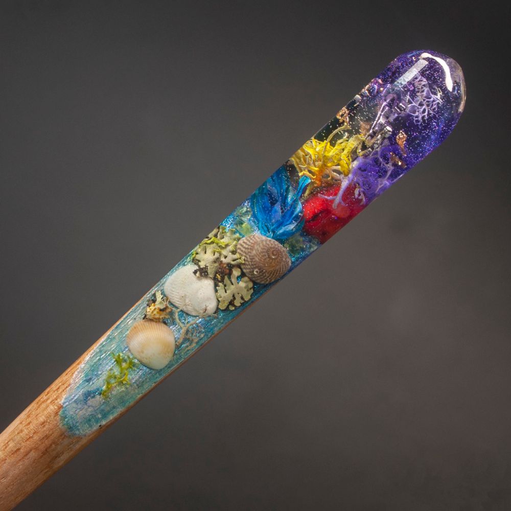 CORAL AND CRAYFISH - HAIR STICK
