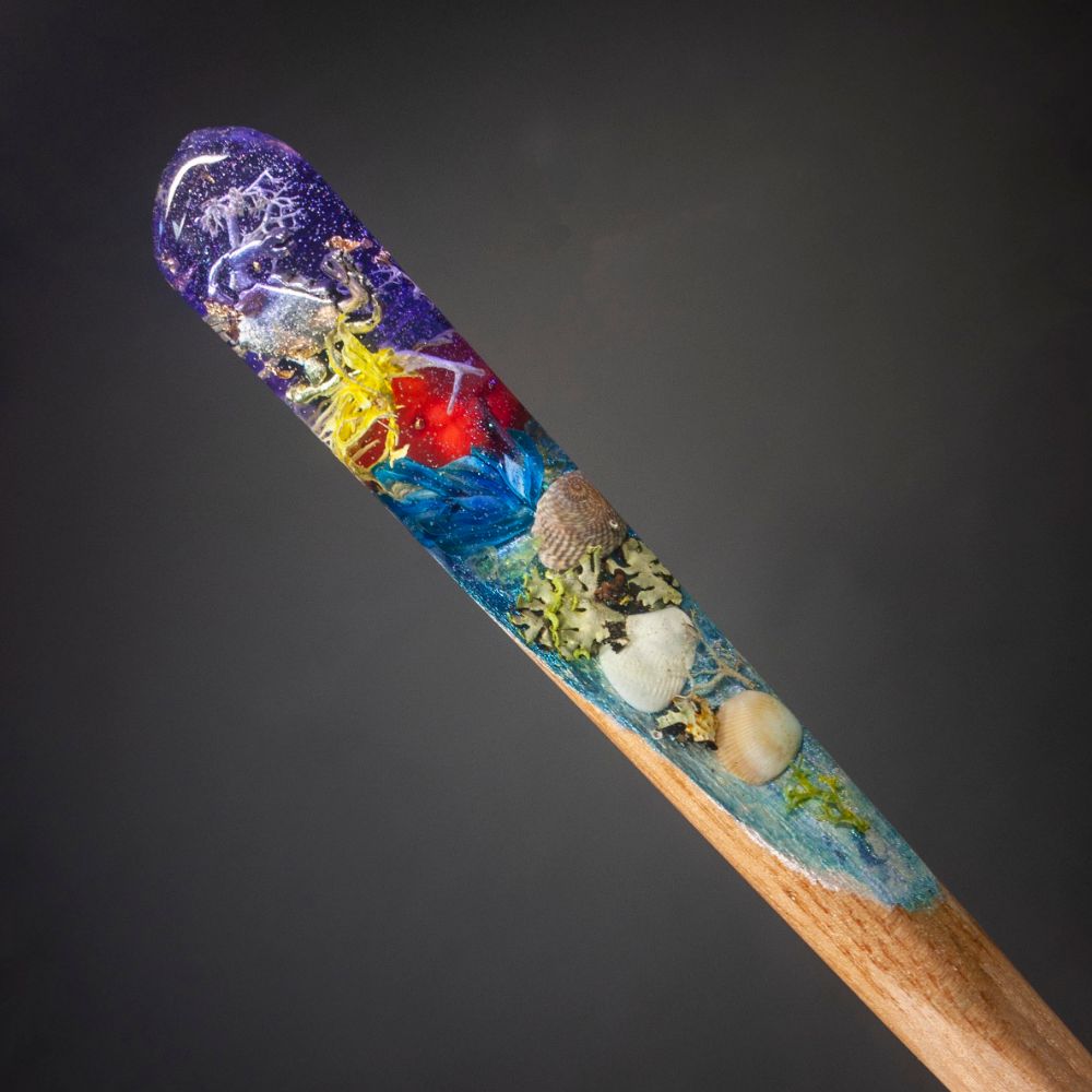 CORAL AND CRAYFISH - HAIR STICK