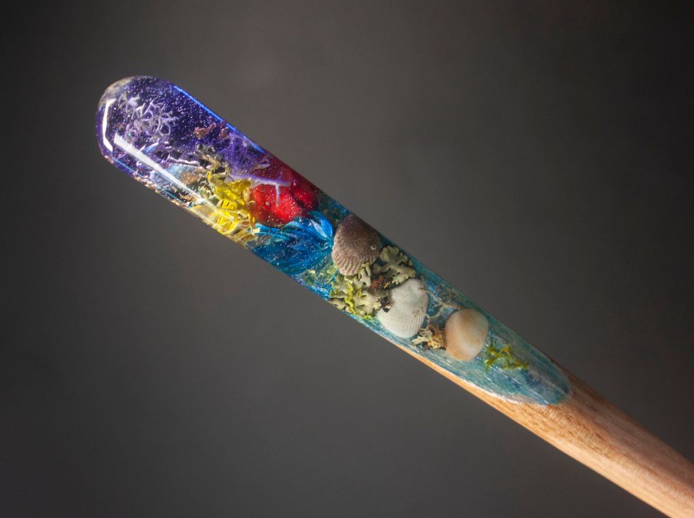 CORAL AND CRAYFISH - HAIR STICK