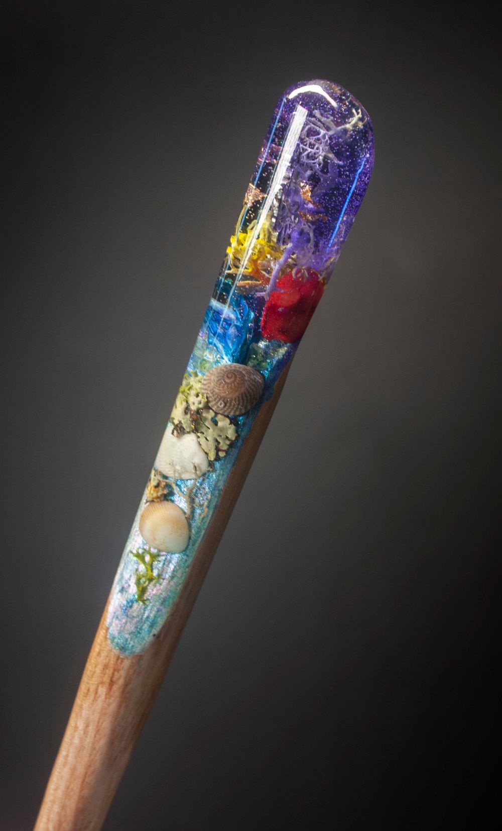 CORAL AND CRAYFISH - HAIR STICK