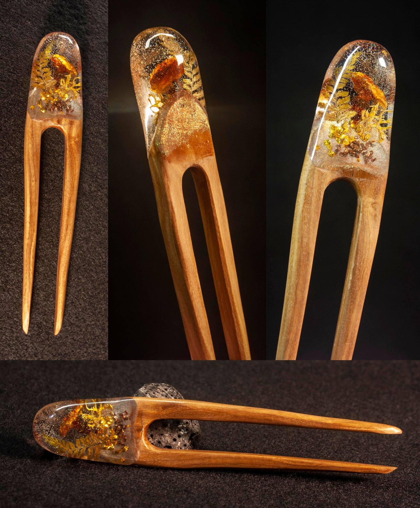 GOLDEN MUSHROOM - HAIR FORK