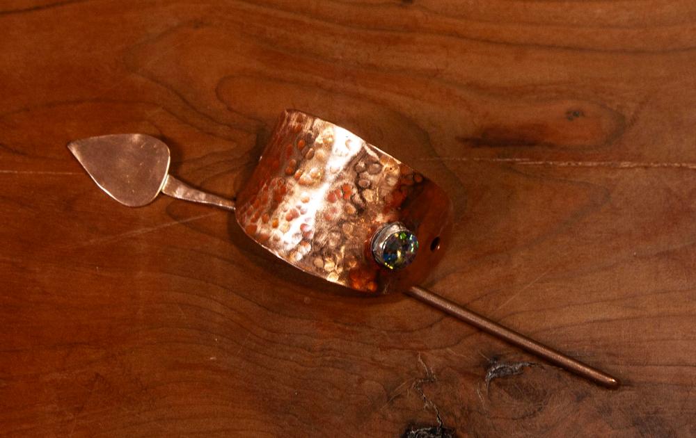 COPPER AND CRYSTAL HAIR SLIDE