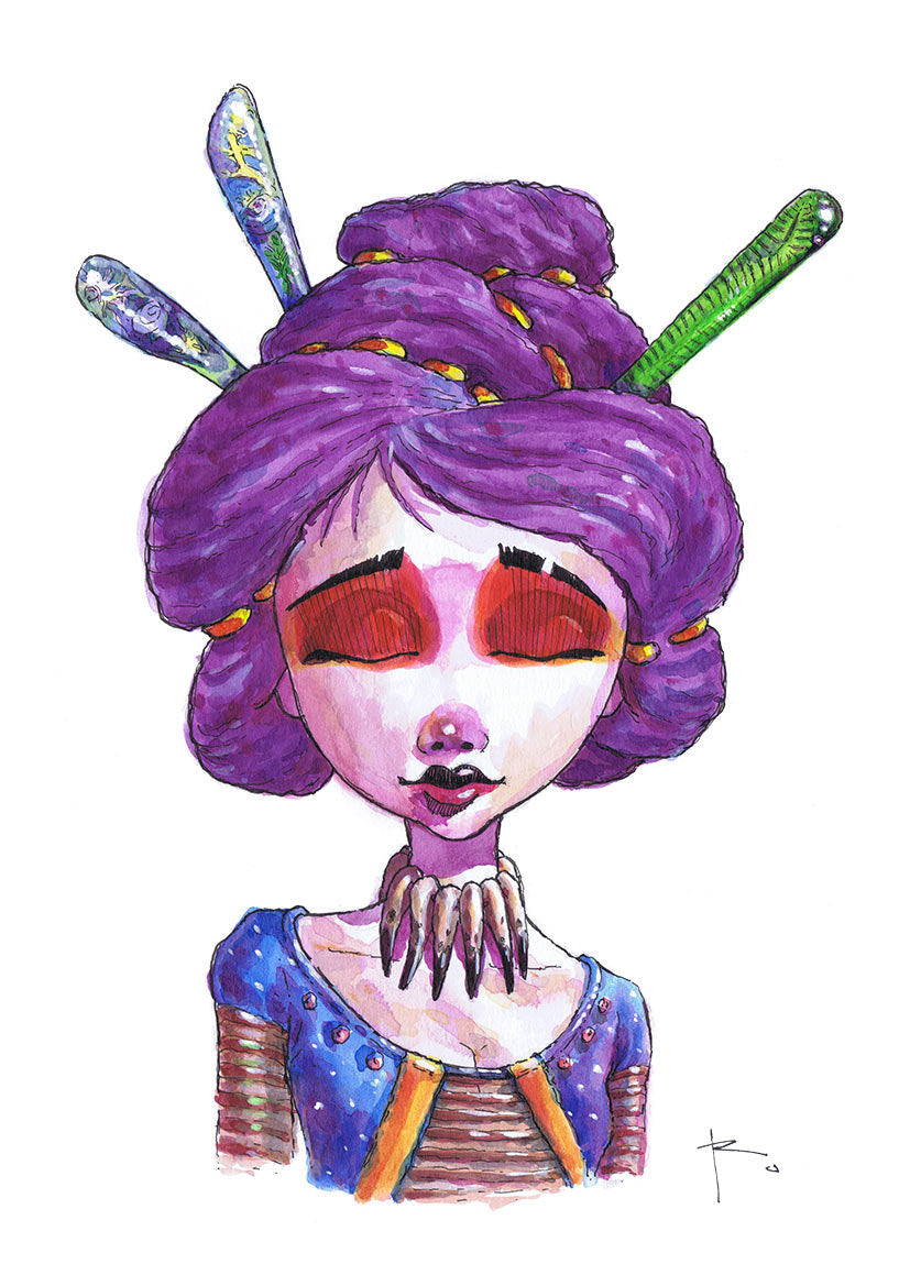 Violet Hair - Original Artwork